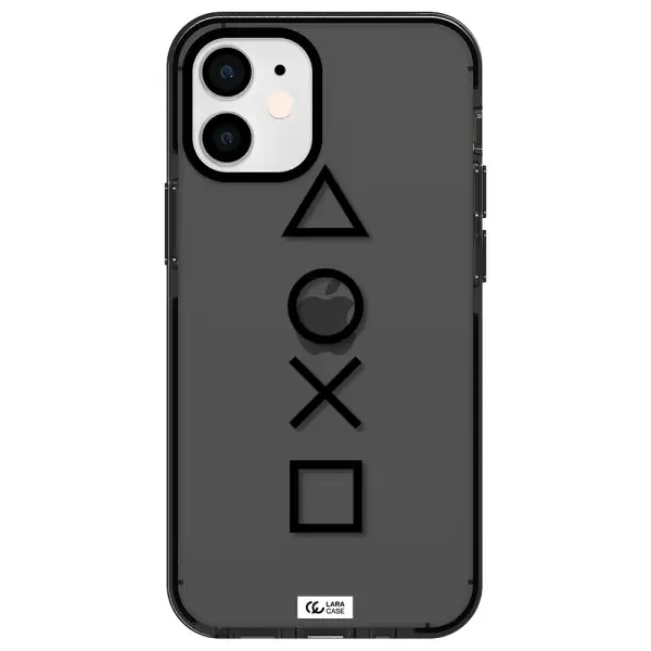 a black and white symbol Apple iPhone 12 mini impact Smoke Black Case