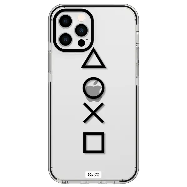 a black and white symbol Apple iPhone 12 pro impact black border Case