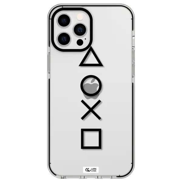 a black and white symbol Apple iPhone 12 pro max impact black border Case