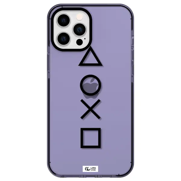 a black and white symbol Apple iPhone 12 pro max impact Lilac Case