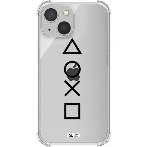 a black and white symbol Apple iPhone 13 Clear PC Case