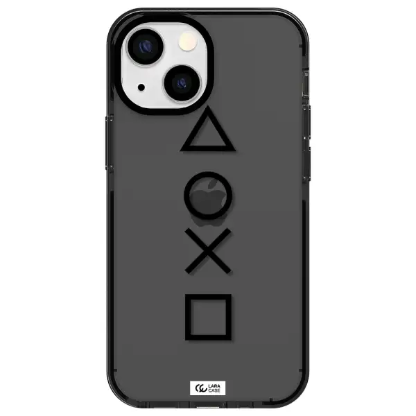 a black and white symbol Apple iPhone 13 mini impact Smoke Black Case