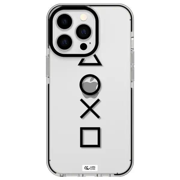 a black and white symbol Apple iPhone 13 Pro impact black border Case