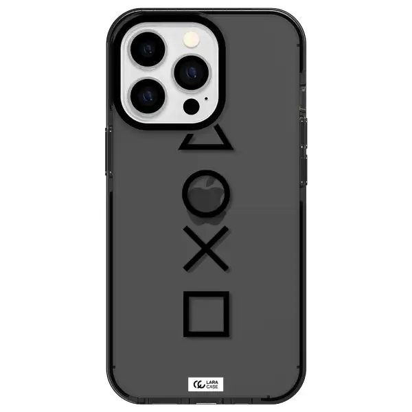 a black and white symbol Apple iPhone 13 Pro impact Smoke Black Case