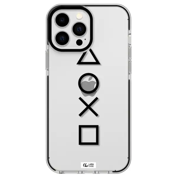 a black and white symbol Apple iPhone 13 Pro Max impact black border Case