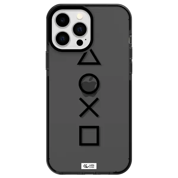 a black and white symbol Apple iPhone 13 Pro Max impact Smoke Black Case