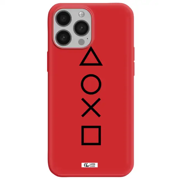 a black and white symbol Apple iPhone 13 Pro Max Silicone Imperial Red Case