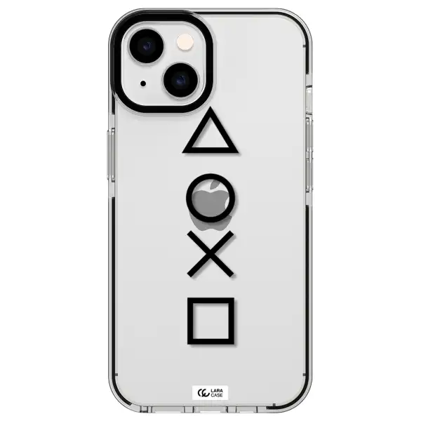 a black and white symbol Apple iPhone 14 impact black border Case