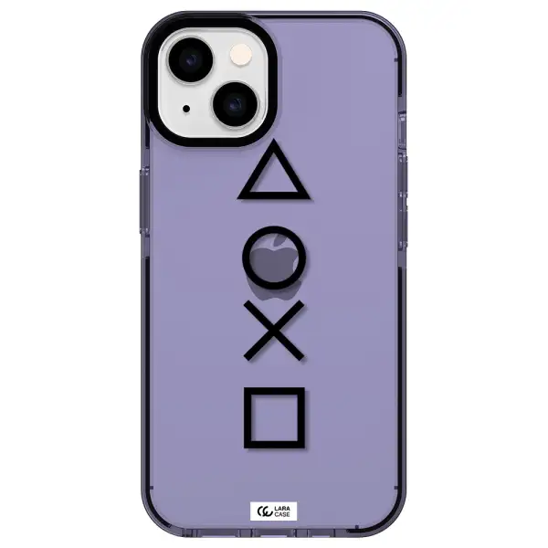 a black and white symbol Apple iPhone 14 impact Lilac Case