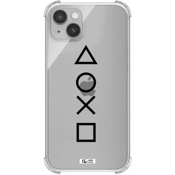 a black and white symbol Apple iPhone 14 plus Clear PC Case