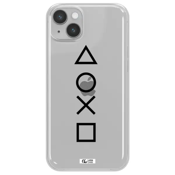 a black and white symbol Apple iPhone 14 plus Clear TPU Case