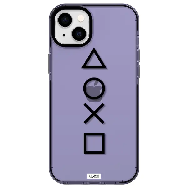 a black and white symbol Apple iPhone 14 plus impact Lilac Case