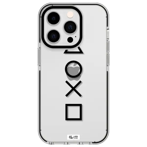 a black and white symbol Apple iPhone 14 pro impact black border Case