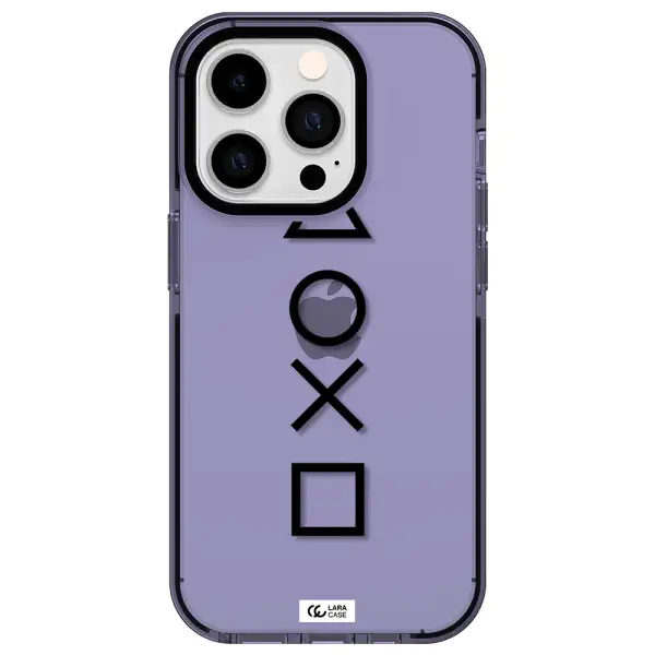 a black and white symbol Apple iPhone 14 pro impact Lilac Case