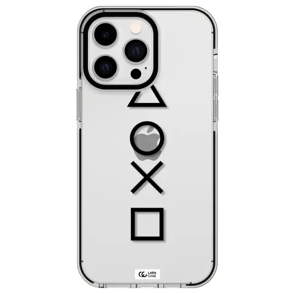 a black and white symbol Apple iPhone 14 pro max impact black border Case