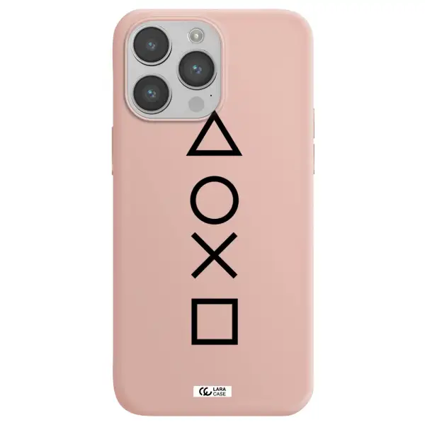 a black and white symbol Apple iPhone 14 pro Silicone pastel pink Case