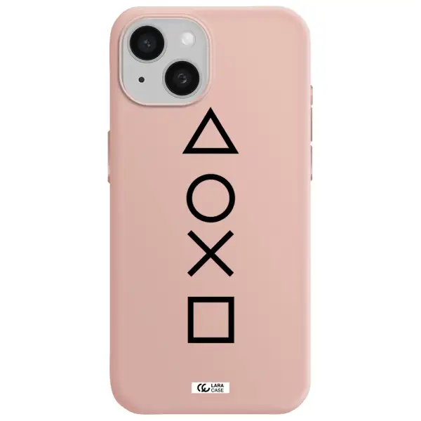 A Black And White Symbol Apple Iphone 15 Silicone Pastel Pink Case