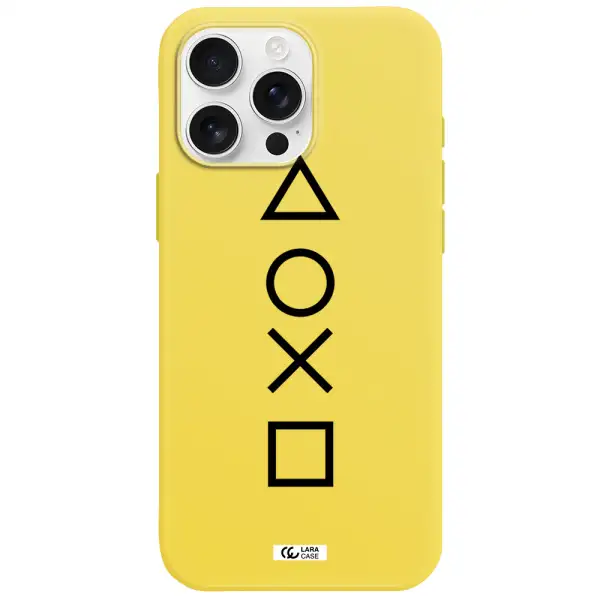 A Black And White Symbol Apple Iphone 16 Pro Max Silicone Canary Yellow Case