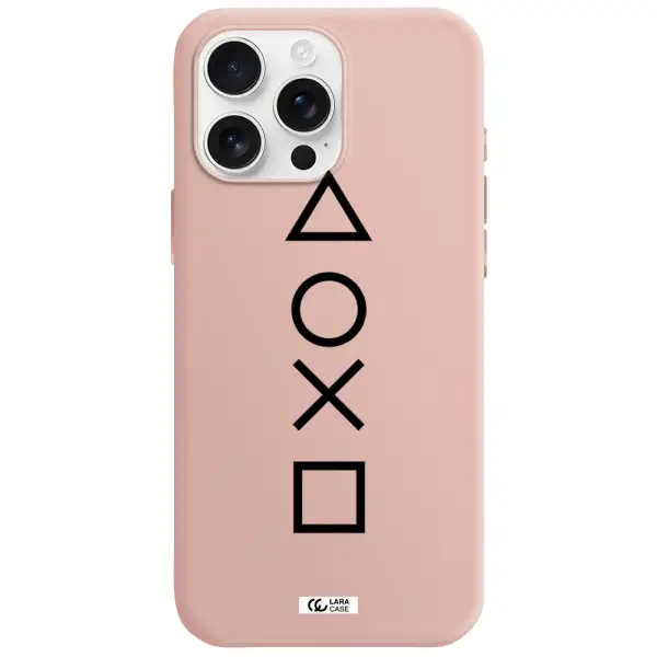 A Black And White Symbol Apple Iphone 16 Pro Max Silicone Pastel Pink Case