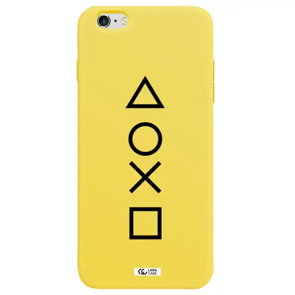 a black and white symbol Apple iPhone 6 plus Silicone canary yellow Case