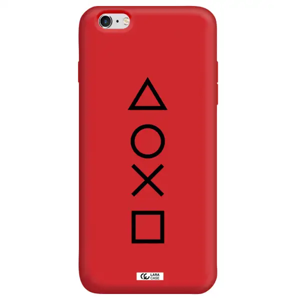 a black and white symbol Apple iPhone 6 plus Silicone Imperial Red Case