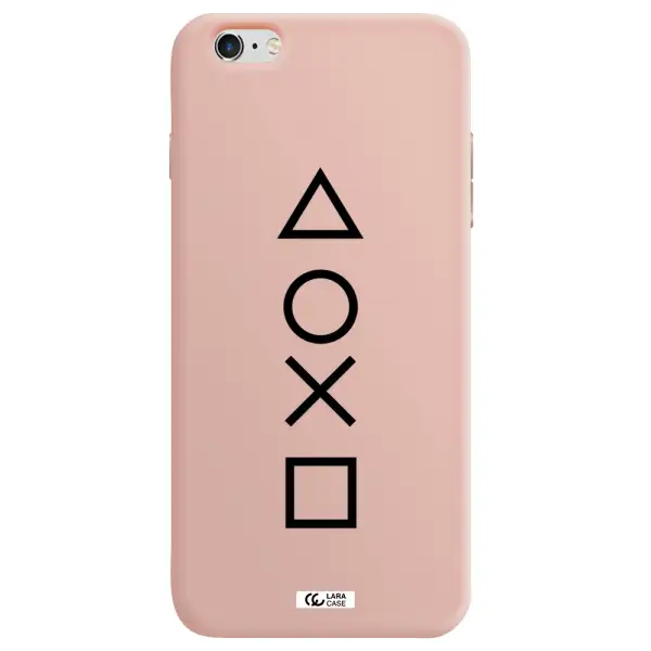 a black and white symbol Apple iPhone 6 plus Silicone pastel pink Case