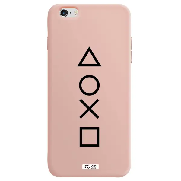 a black and white symbol Apple iPhone 6 s plus Silicone pastel pink Case