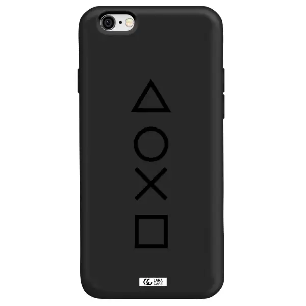 a black and white symbol Apple iPhone 6 Silicone black Case