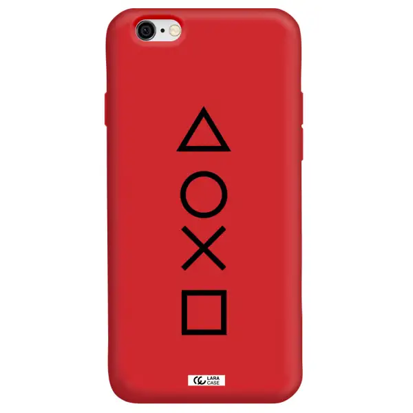 a black and white symbol Apple iPhone 6 Silicone Imperial Red Case