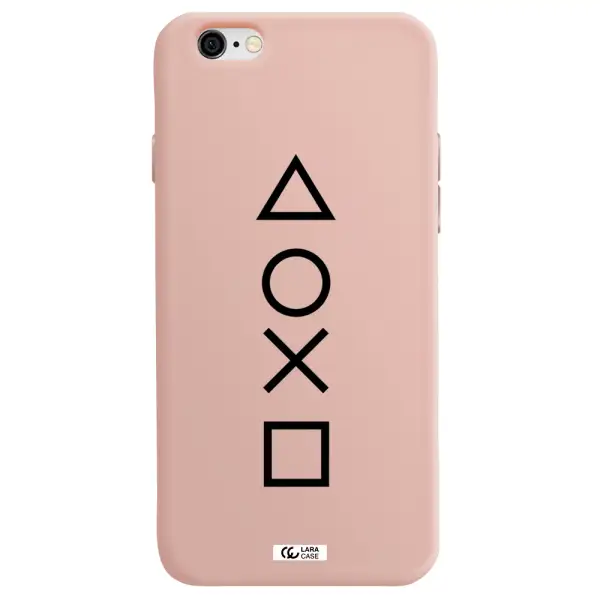 a black and white symbol Apple iPhone 6 Silicone pastel pink Case