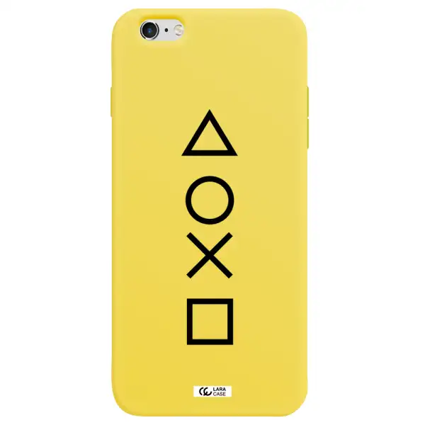 a black and white symbol Apple iPhone 6S Silicone canary yellow Case