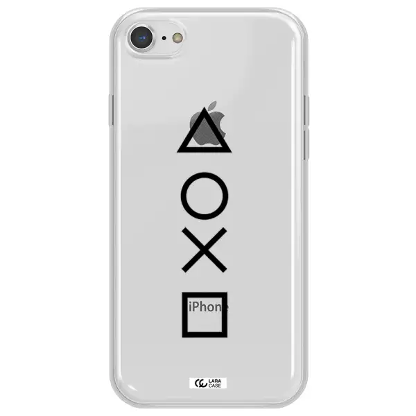 a black and white symbol Apple iPhone 7 Clear TPU Case