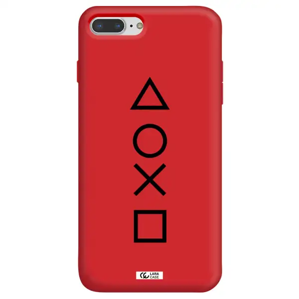 a black and white symbol Apple iPhone 7 plus Silicone Imperial Red Case