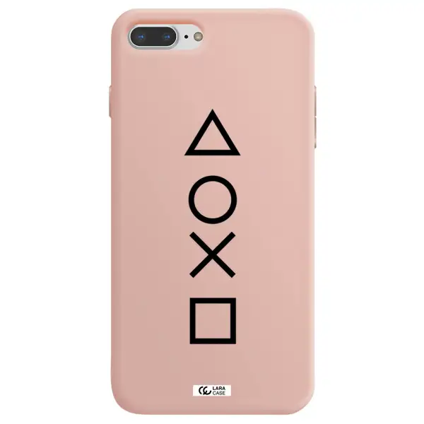 a black and white symbol Apple iPhone 7 plus Silicone pastel pink Case