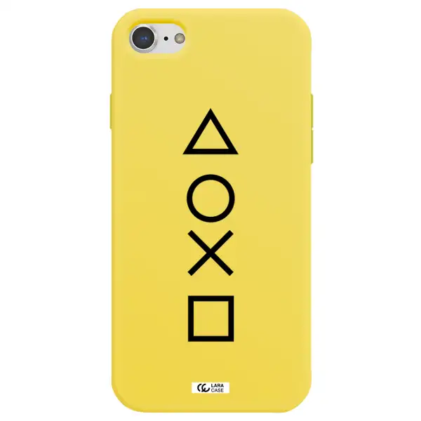 a black and white symbol Apple iPhone 7 Silicone canary yellow Case