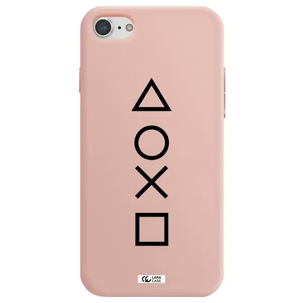 a black and white symbol Apple iPhone 7 Silicone pastel pink Case