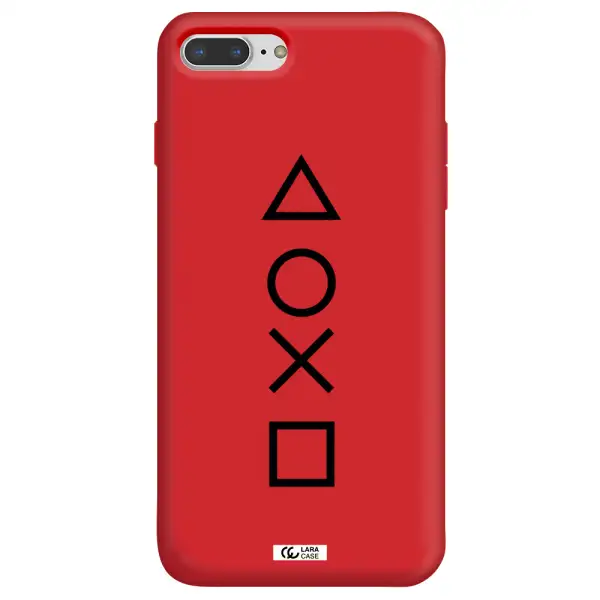 a black and white symbol Apple iPhone 8 plus Silicone Imperial Red Case