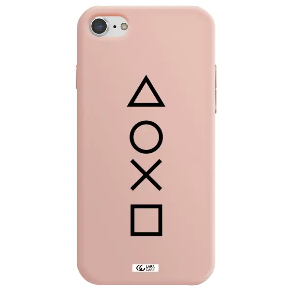 a black and white symbol Apple iPhone 8 Silicone pastel pink Case