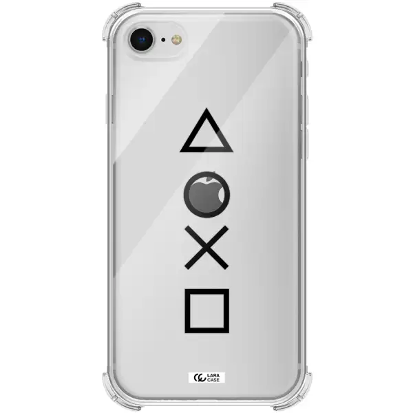 a black and white symbol Apple iPhone se 2020 Clear PC Case