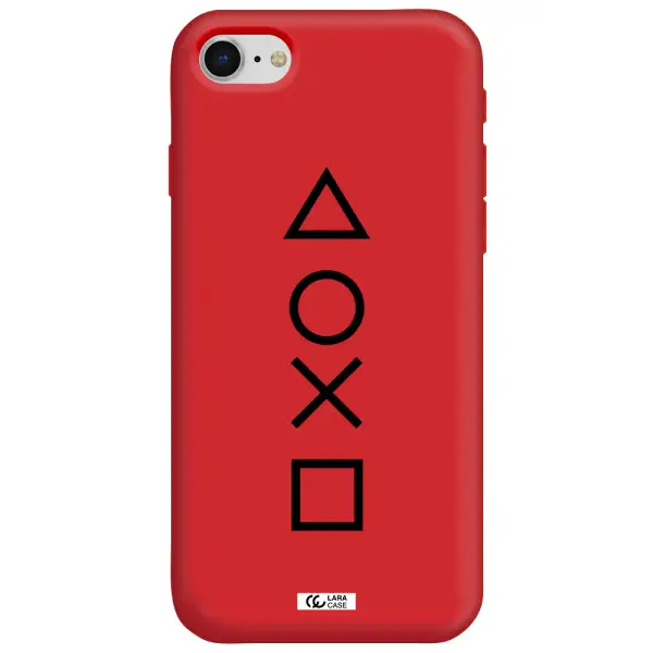 a black and white symbol Apple iPhone se 2020 Silicone Imperial Red Case