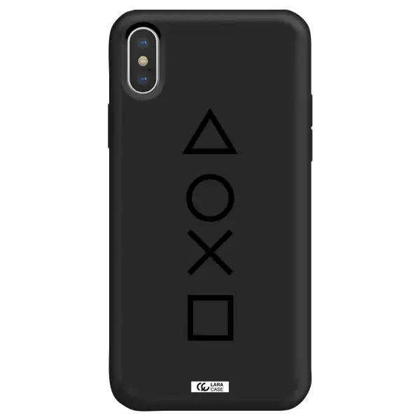 a black and white symbol Apple iPhone X Silicone black Case