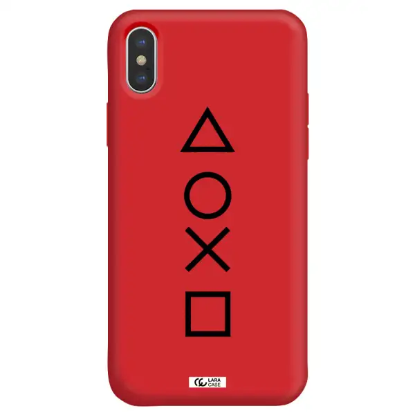 a black and white symbol Apple iPhone X Silicone Imperial Red Case