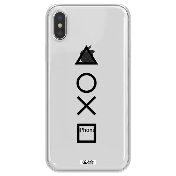 a black and white symbol Apple iPhone XS Clear TPU Case