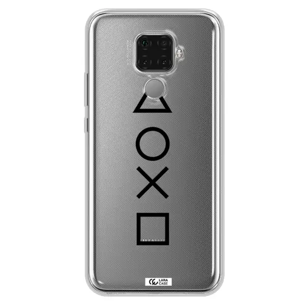 a black and white symbol Huawei Mate 30 Lite Clear TPU Case