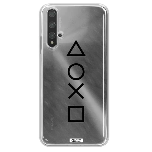 a black and white symbol Huawei Nova 5t Clear TPU Case