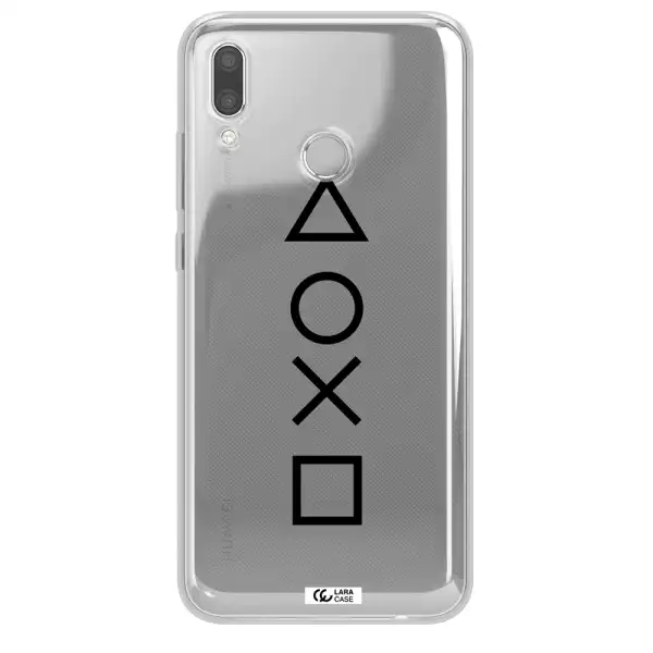 a black and white symbol Huawei P Smart 2019 Clear TPU Case