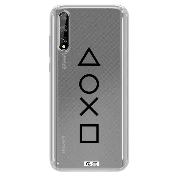 a black and white symbol Huawei P Smart S Clear TPU Case