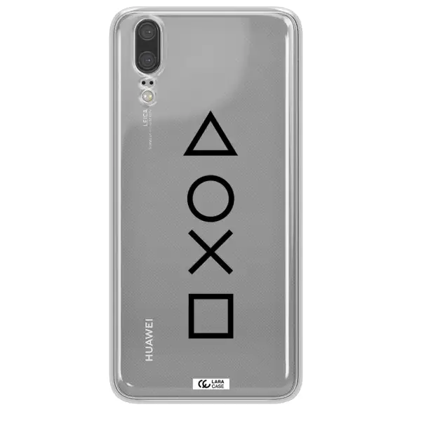 a black and white symbol Huawei P20 Clear TPU Case