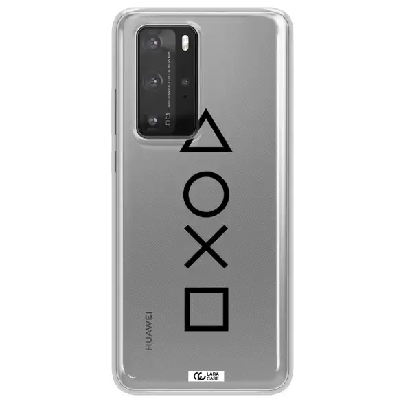 a black and white symbol Huawei P40 Pro Clear TPU Case