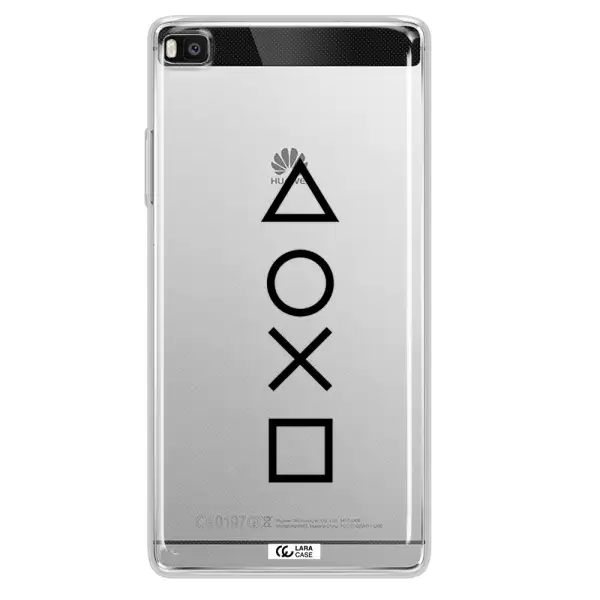 a black and white symbol Huawei P8 Clear TPU Case